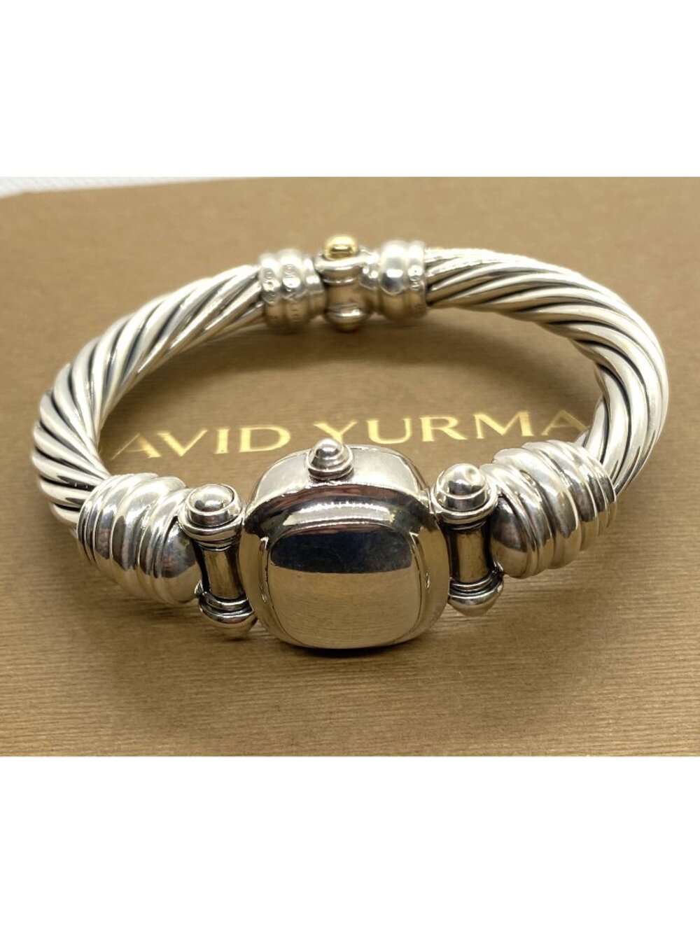 David Yurman Hinge Watch Case Bangle Bracelet 925 585 14k 5.75"